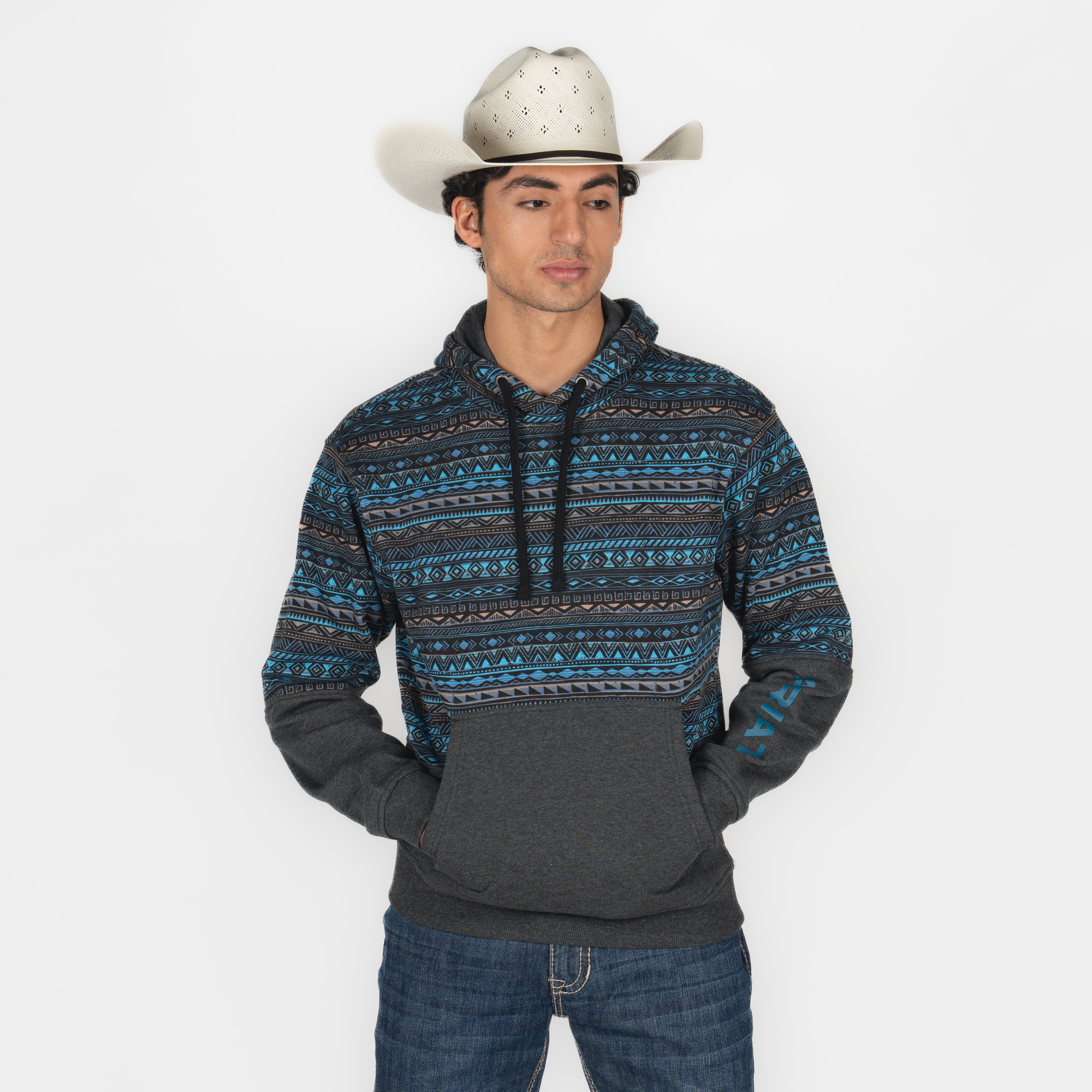Sudadera Ariat Color Block Turquoise Caballero Botas Chicho