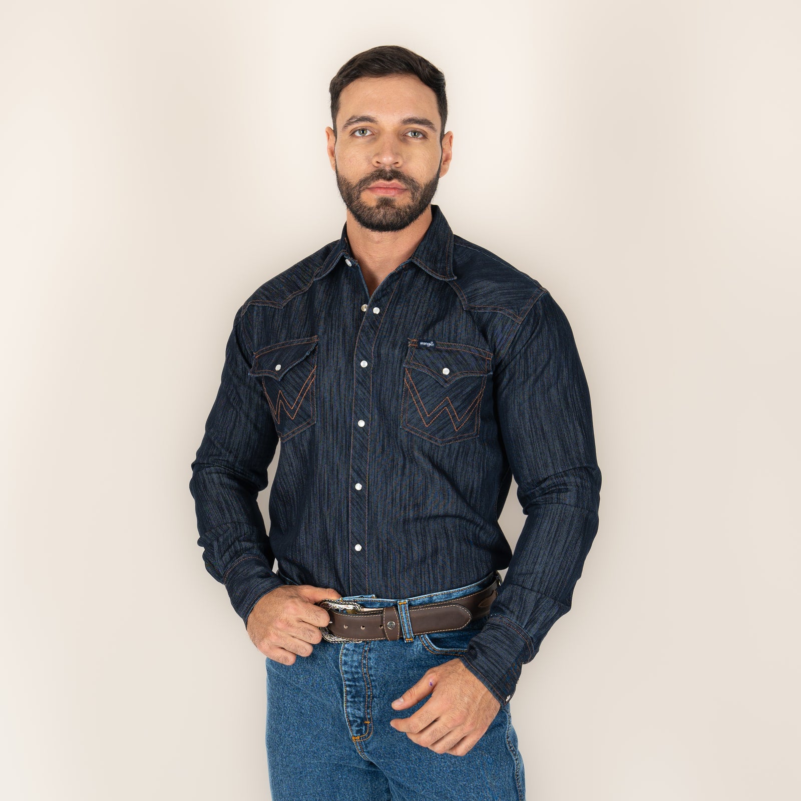 Camisa Wrangler Mezclilla Caballero