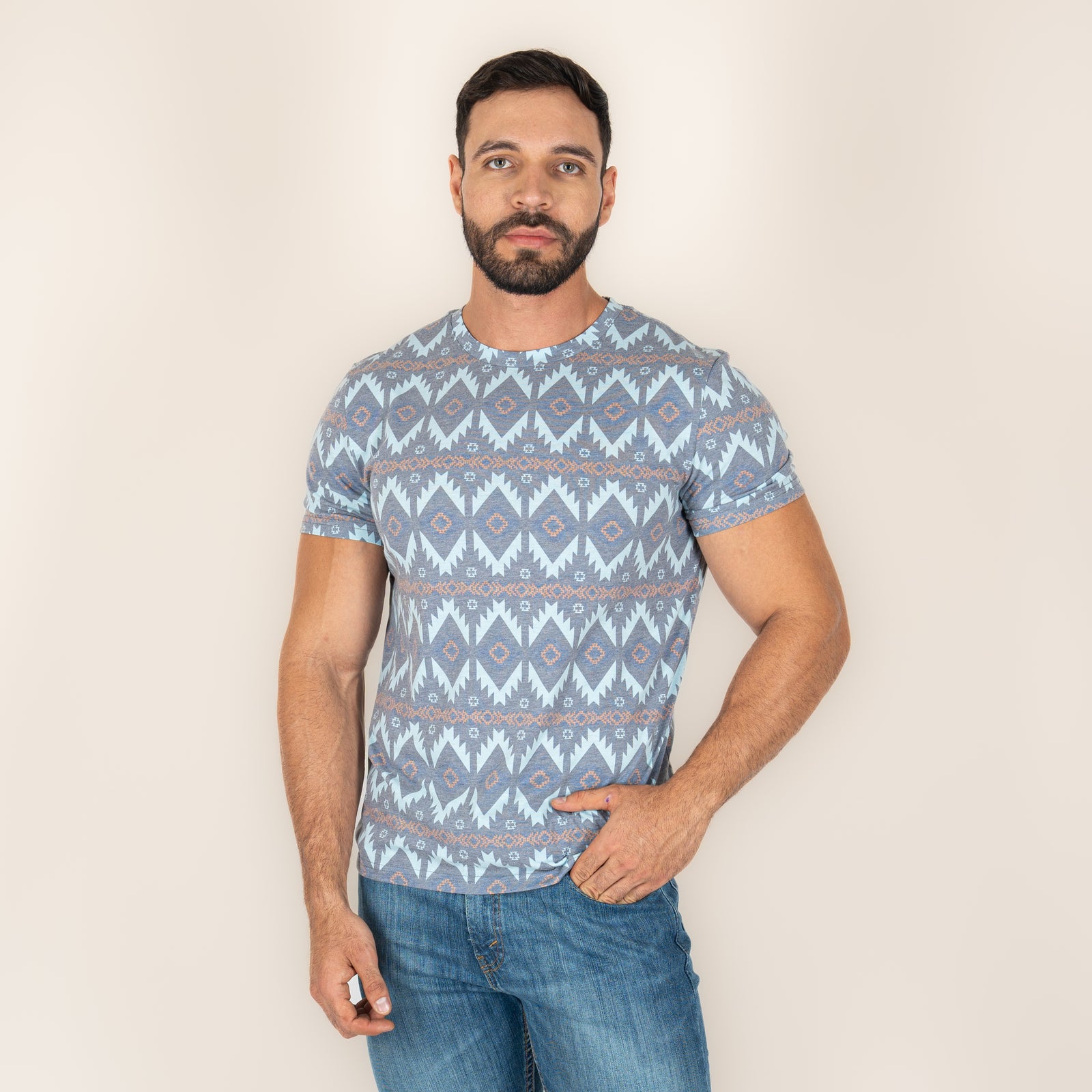 Playera Rock & Roll Denim Índigo Caballero
