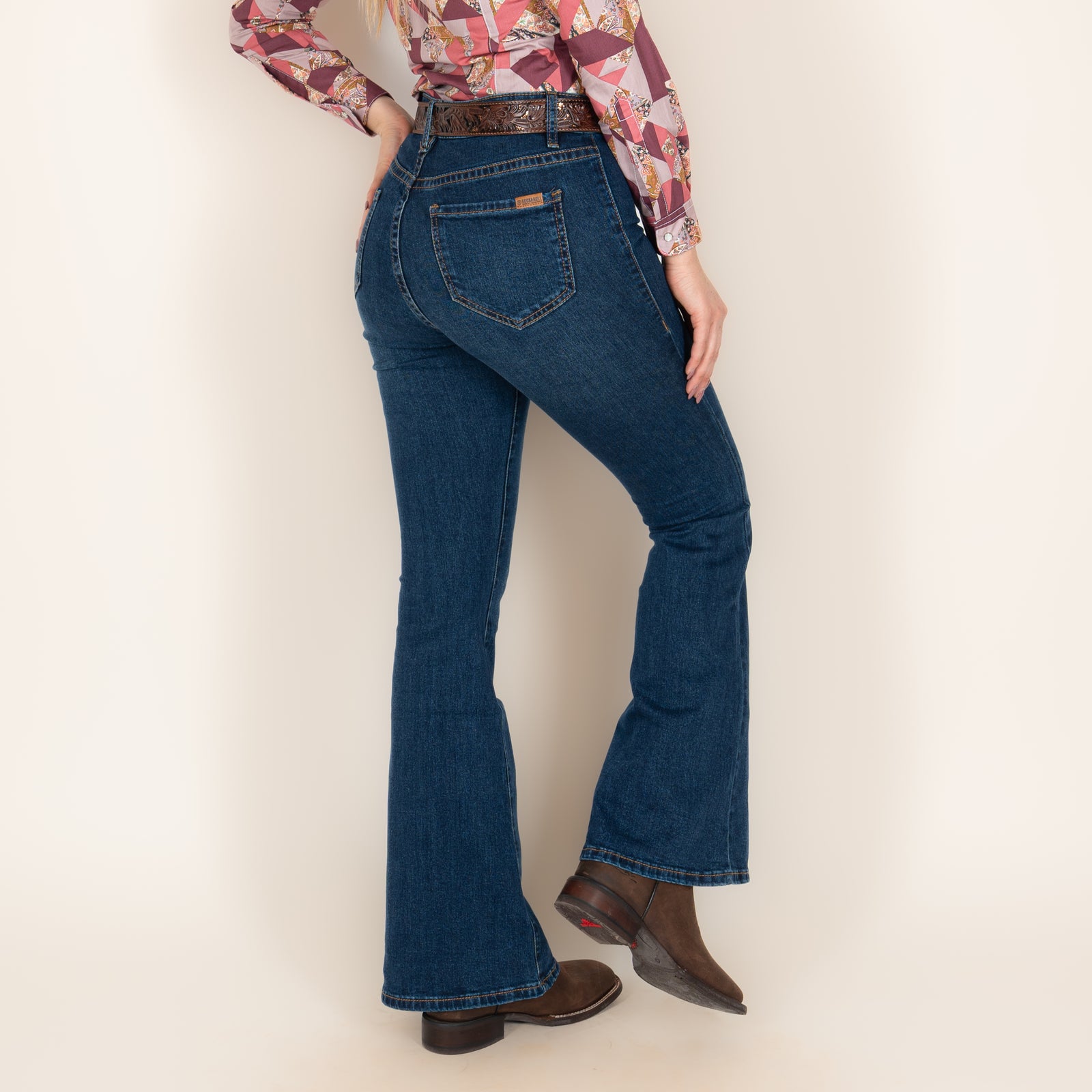 Jeans Rock & Roll Denim Straight Cropped Dama
