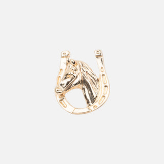 Pin Caballo Herradura Dorado