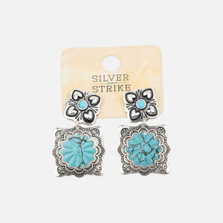 Aretes Silver Strike Piedra Turquesa Dama