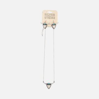 Set Silver Strike Piedra Blabca Dama
