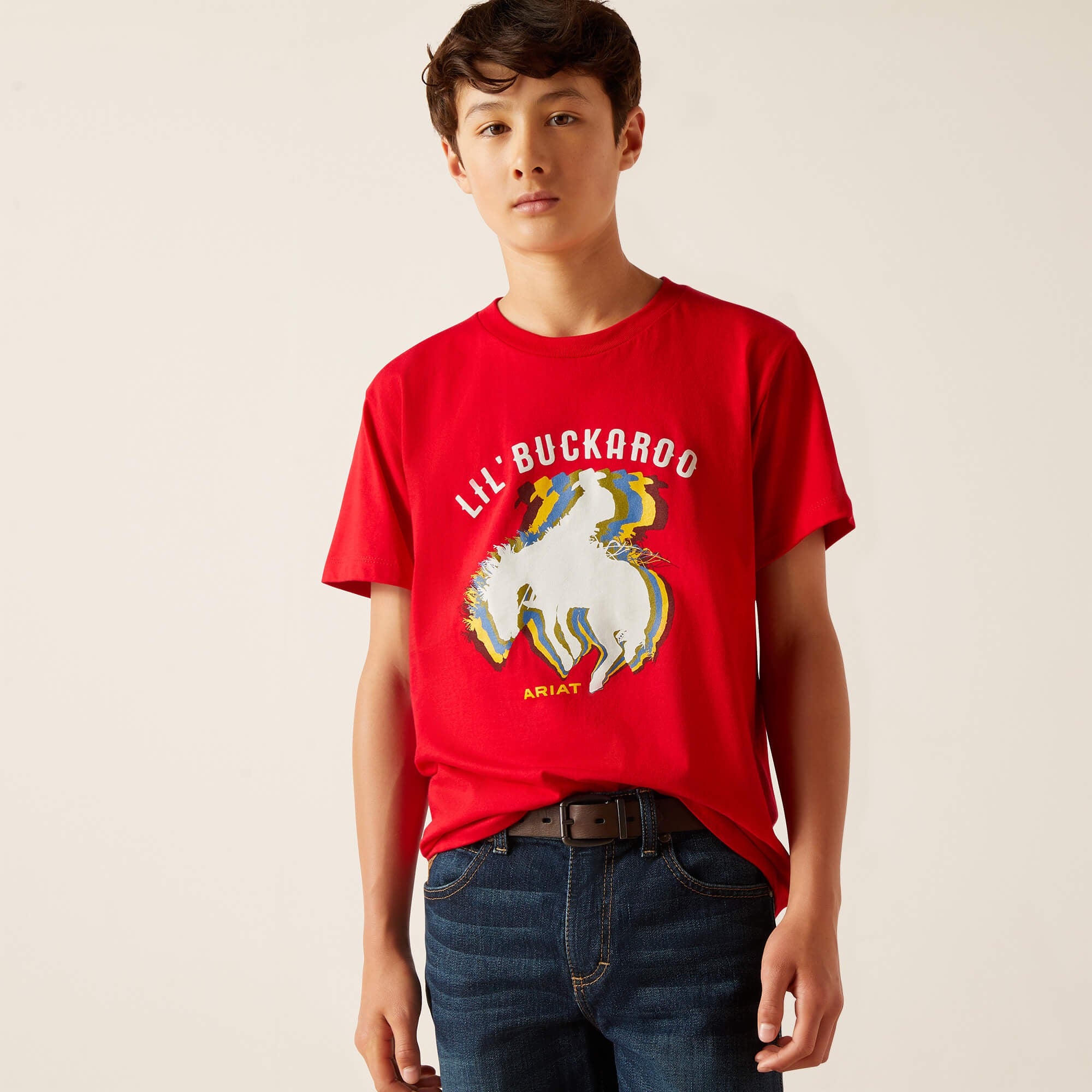 Playera Ariat Block Rodeo Red Niño