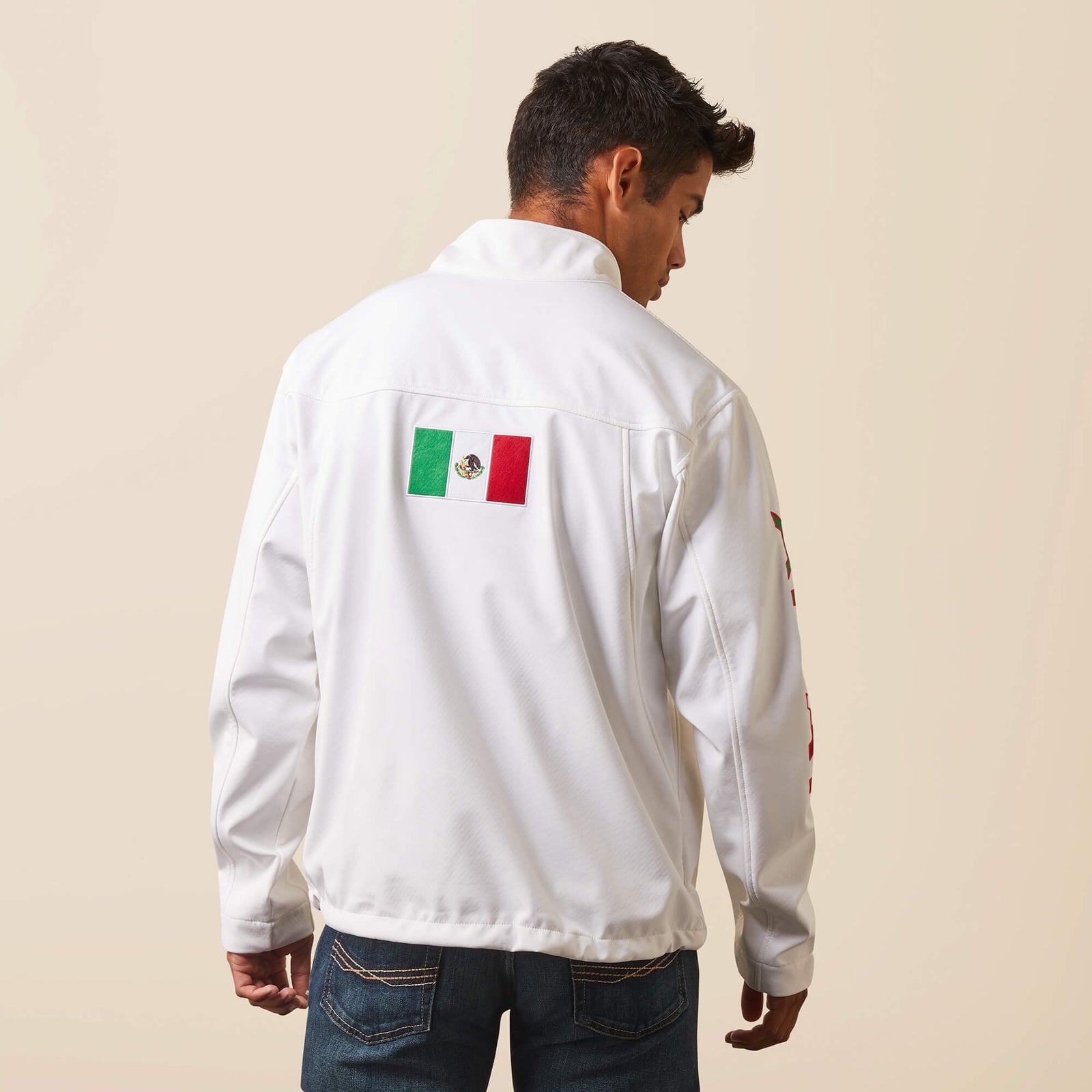 Chamarra Ariat New Team Softshell MEXICO Blanco Caballero
