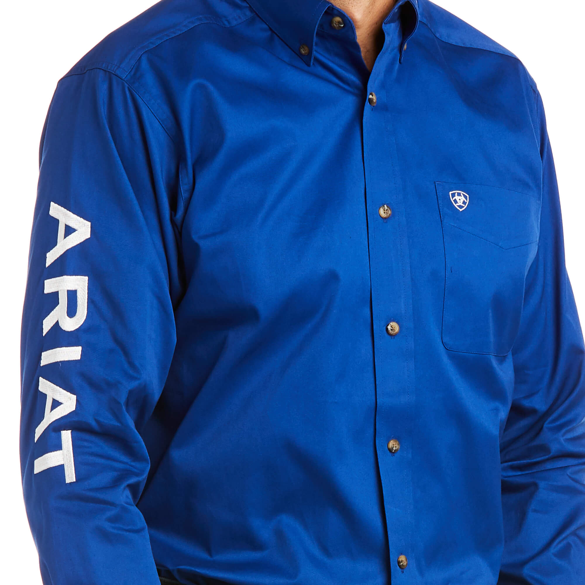 Camisa Ariat Team Logo Twill Fitted Azul Caballero