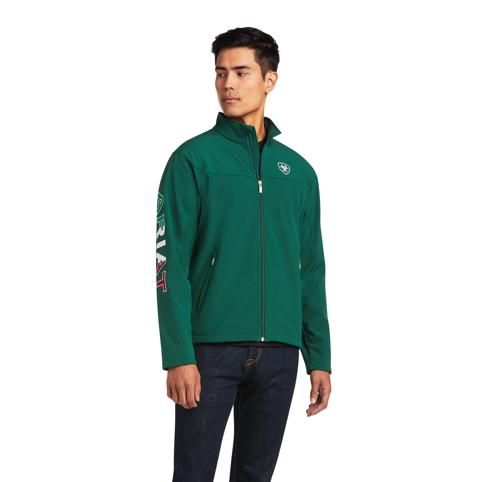 Chamarra Ariat New Team Softshell MEXICO Jacket Verde Caballero