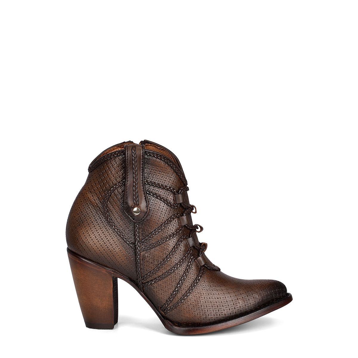 Botin Cuadra en Piel Genuina Dama