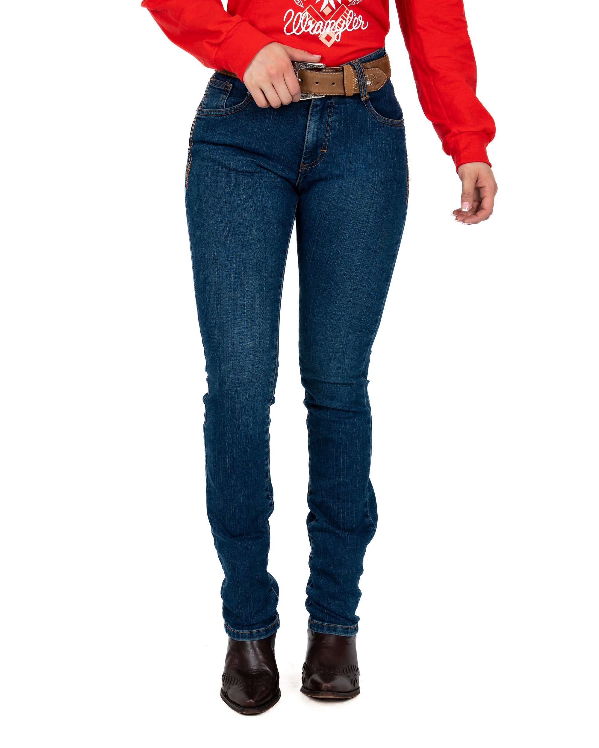 Jean Wrangler Slim Fit Cintura Alta Recto Dama