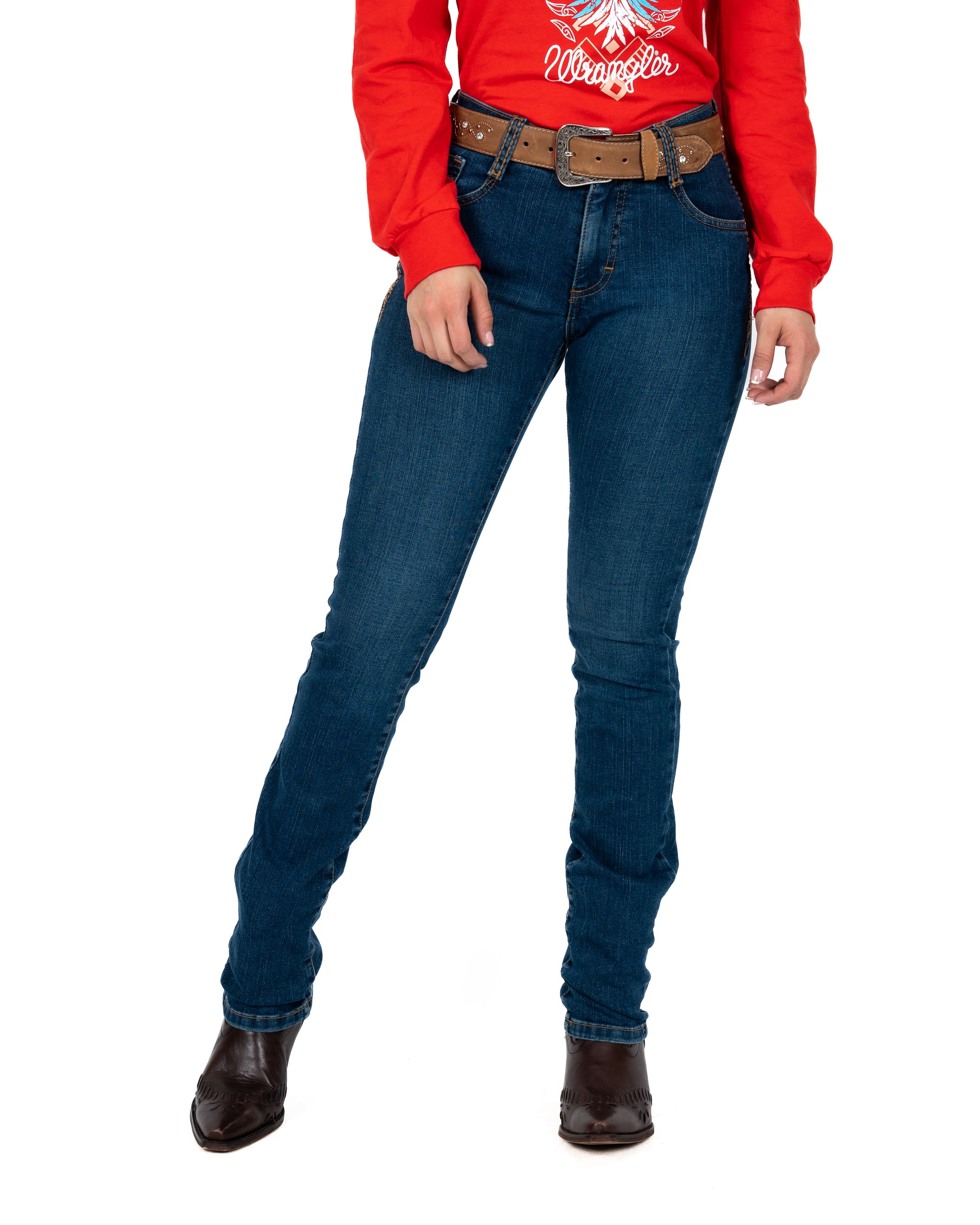 Jean Wrangler Slim Fit Cintura Alta Recto Dama