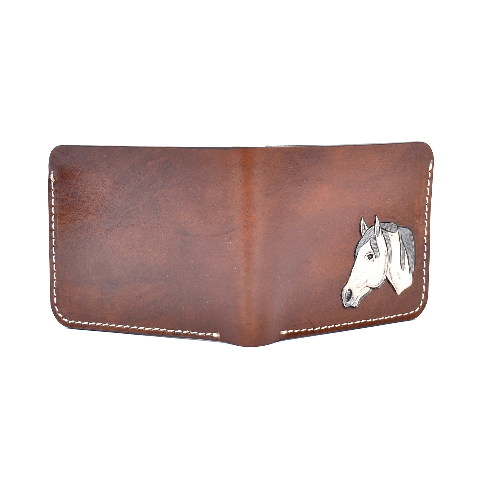 BILLETERA ARTESANAL CINCELADA DE PIEL CABALLERO