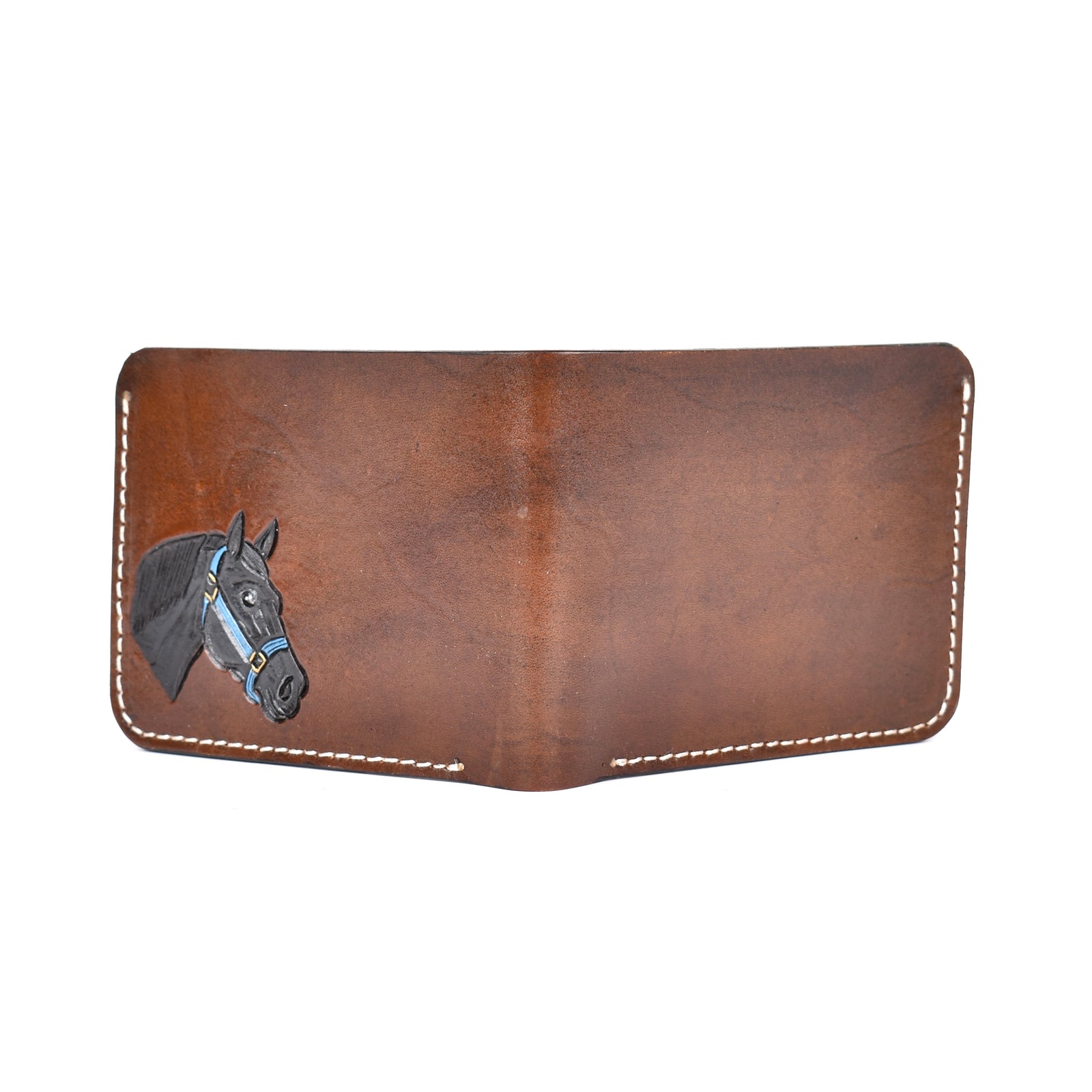 BILLETERA ARTESANAL CINCELADA DE PIEL CABALLERO