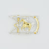 Hebilla Ranch Brand Freno Con Caballo Baño De Oro y Plata