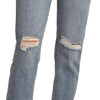 JEANS ROCK & ROLL DENIM HIGH RISE DISTRESSED STRAIGHT CROPPED DAMA