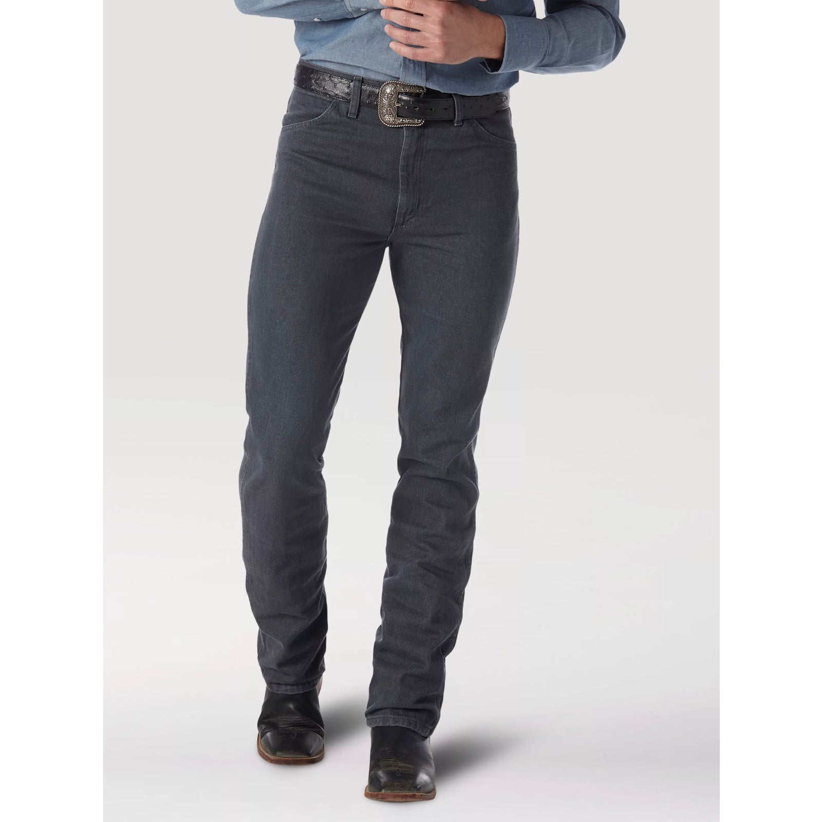 Jeans Wrangler Corte Vaquero Slim Fit Charcoal Gray Caballero